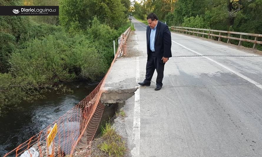 Core reveló preocupante socavón en puente Punahue en Los Lagos