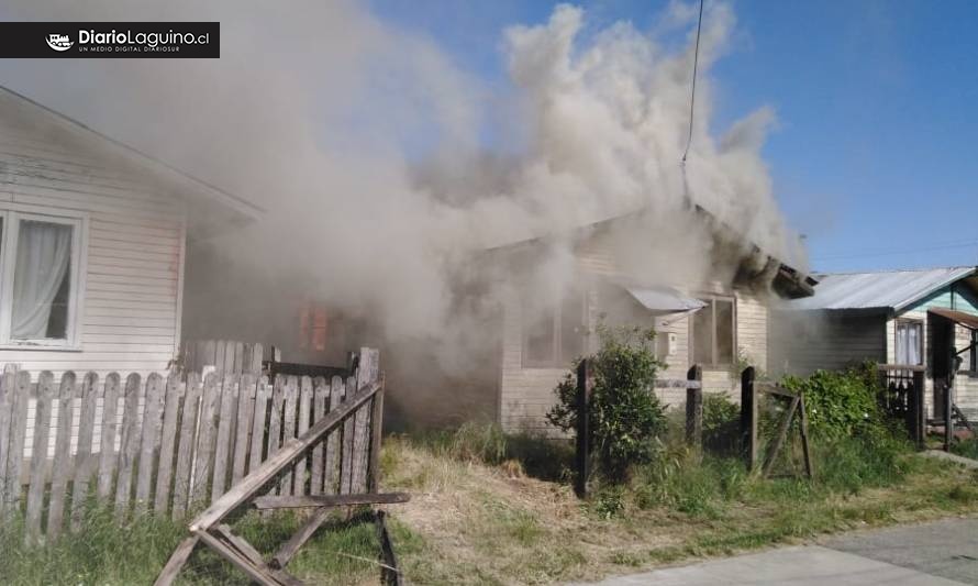 Incendió destruyó una vivienda en la comuna de Los Lagos