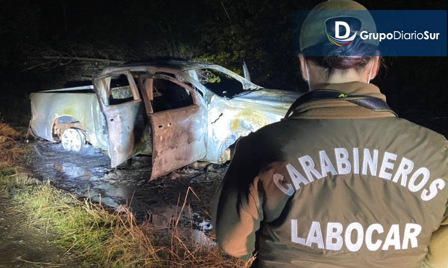 Camioneta robada en Concepción apareció quemada en Paillaco 