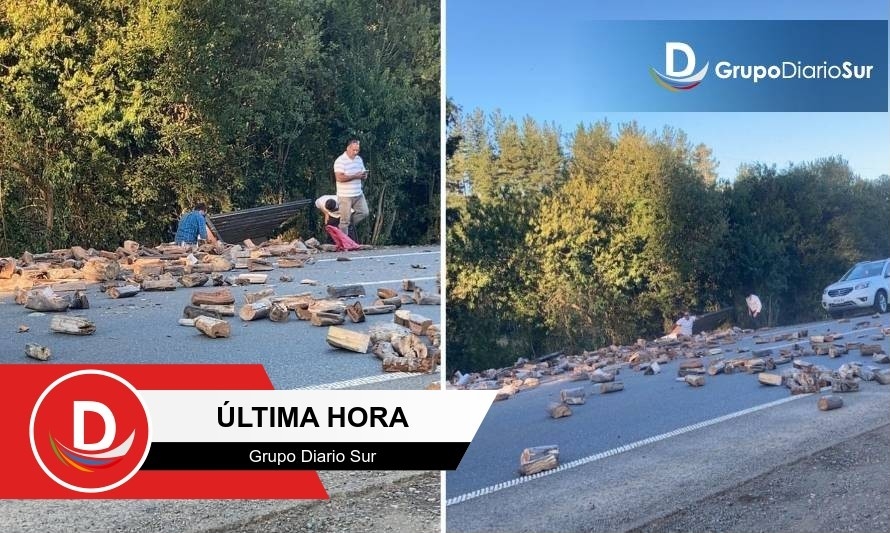 Adulto mayor lesionado tras volcar camioneta con leña en ruta Valdivia- Paillaco